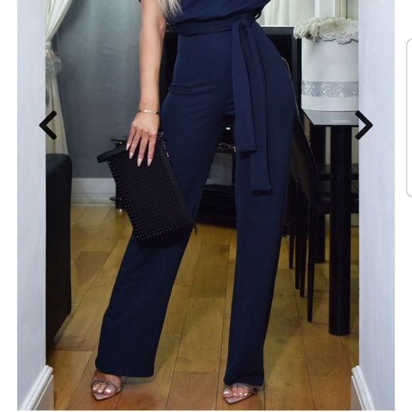 Jackie Navy Batwing Jumpsuit - Picture 4 of 4